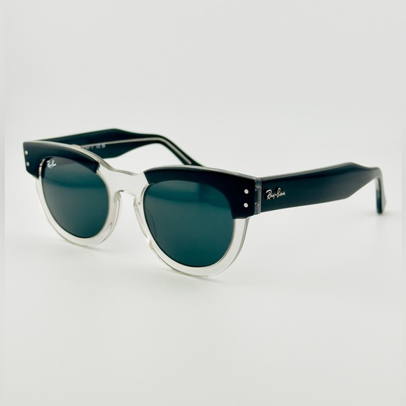 Ray-Ban Mega Hawkeye Sunglasses RB0298S black Transparent Frame Gray Lenses - Picture 8 of 14